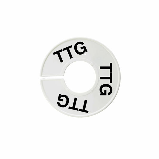 Eddie's Round Size Divider - French TTG - White Sizer with Black Print - 100 Pack