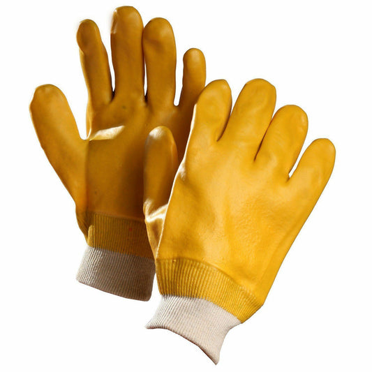 Forcefield PVC Coated Gloves with Knit Wrist - Yellow