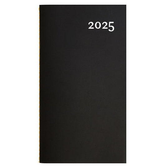 W. Maxwell 2025 Mini Daily Planner - 3.5" x 6.25" - Black - Bilingual