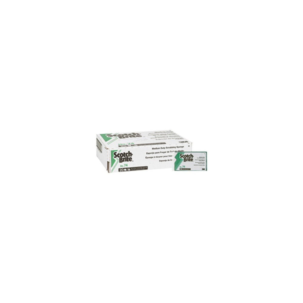 Éponge à récurer Scotch-Brite 6 po, usage moyen, verte/jaune, paquet de 20