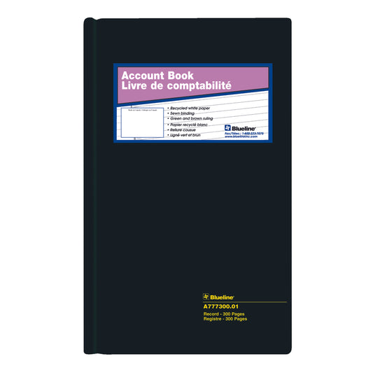 Blueline Record Book - 12" x 8" - Green