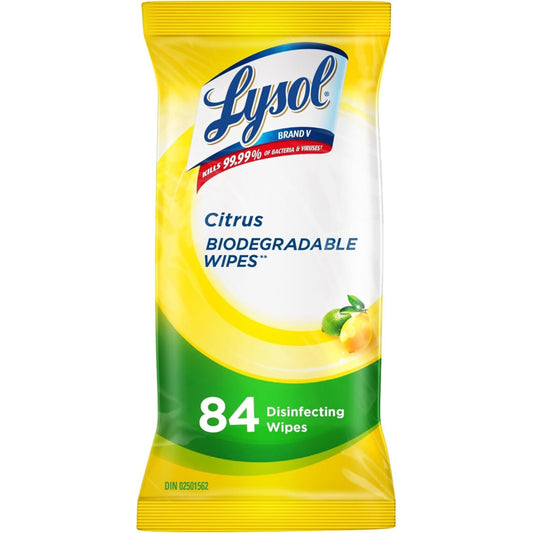 Lysol Biodegradable Disinfecting Wipes - Citrus - 84 Pack