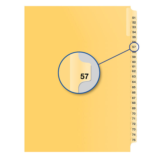 Legal Exhibit Dividers Buff #57 Letter Size, Pack of 25