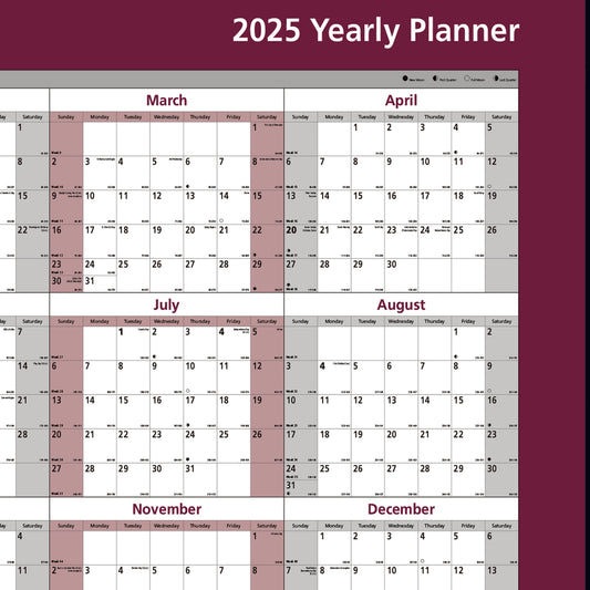 Agenda mural annuel Brownline, horizontal/vertical, réversible et effaçable – 32" x 48" – Anglais
