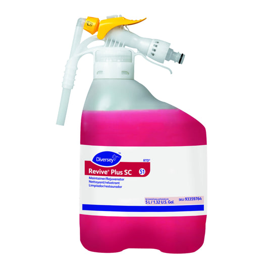 Diversey Revive Plus SC Produit d'entretien/rajeunissement - Parfum d'agrumes - 5 L prêt à l'emploi - Rouge