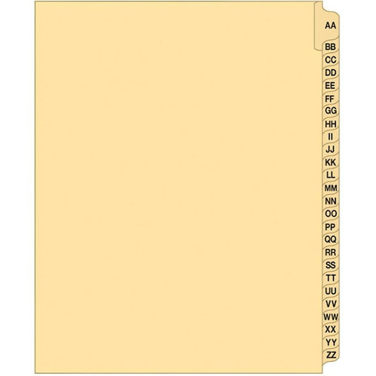 Supreme Litigation Tabs 26th Cut Double Alpha Set 11" Buff AA-ZZ