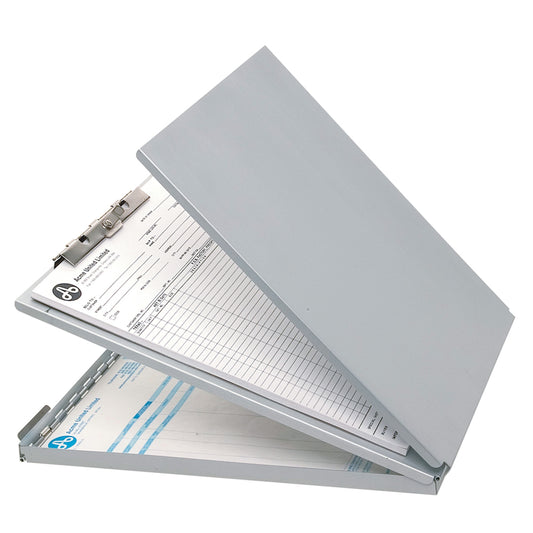 Westcott - Porte-feuilles en aluminium - Charnière inférieure - Format lettre - 9" x 12"
