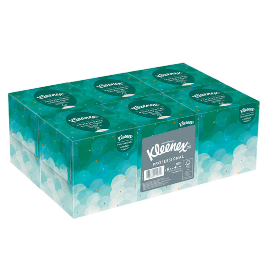 Kleenex Professional Facial Tissue - 2-Ply - Upright Facial Tissue Cube Boxes for Business - White - 6 Pack