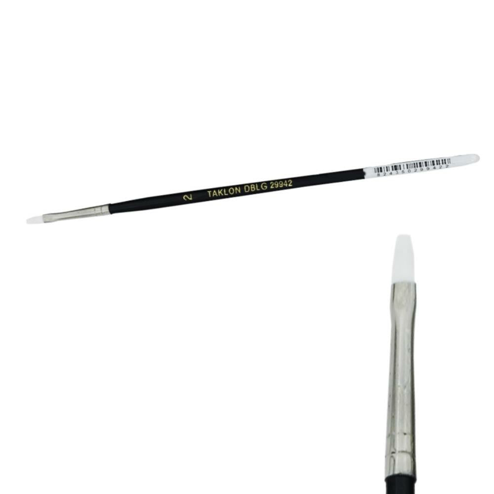 Pinceau plat Taklon - Taille 2 - Lot de 12