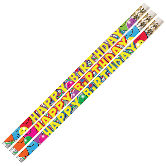 Musgrave Birthday Bash Motivational Fun Pencils - 12 Pack