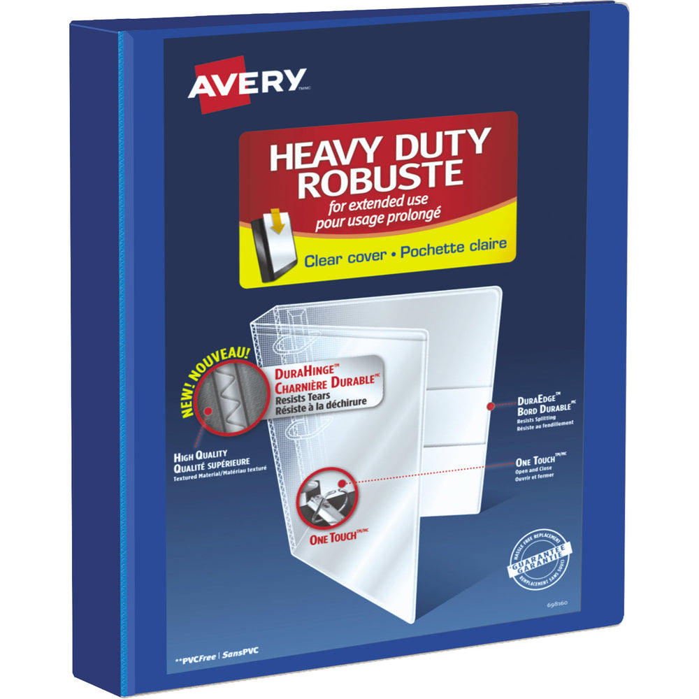 Classeur robuste Avery (79778), 5 cm, anneaux en D à verrouillage One Touch, bleu Pacifique