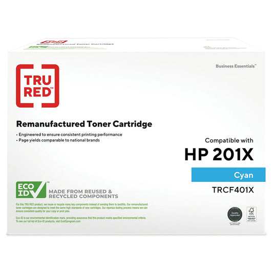 TRU RED CF401X HP 201X Remanufactured Toner Cartridge - High Yield - Cyan