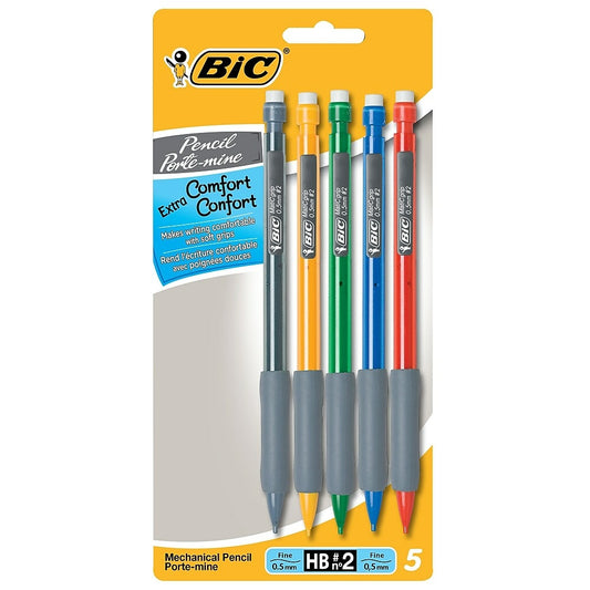 BIC Extra Comfort HB Mechanical Pencils - 0.5mm - 5 Pack