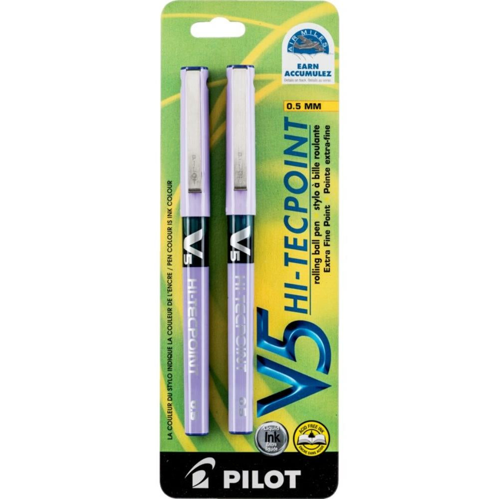Stylos roller Pilot Hi-Tecpoint, V5, violet, lot de 2