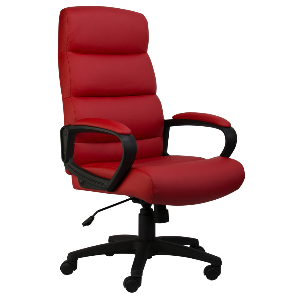 Fauteuil de direction inclinable simple Horizon Activ à dossier haut en similicuir - Rouge