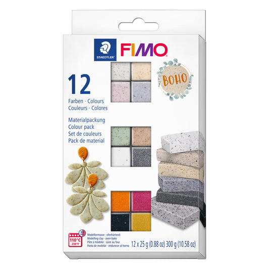 Staedtler FIMO Effect Boho Colours Modeling Clay Set - Boho Colours - 12 Pack