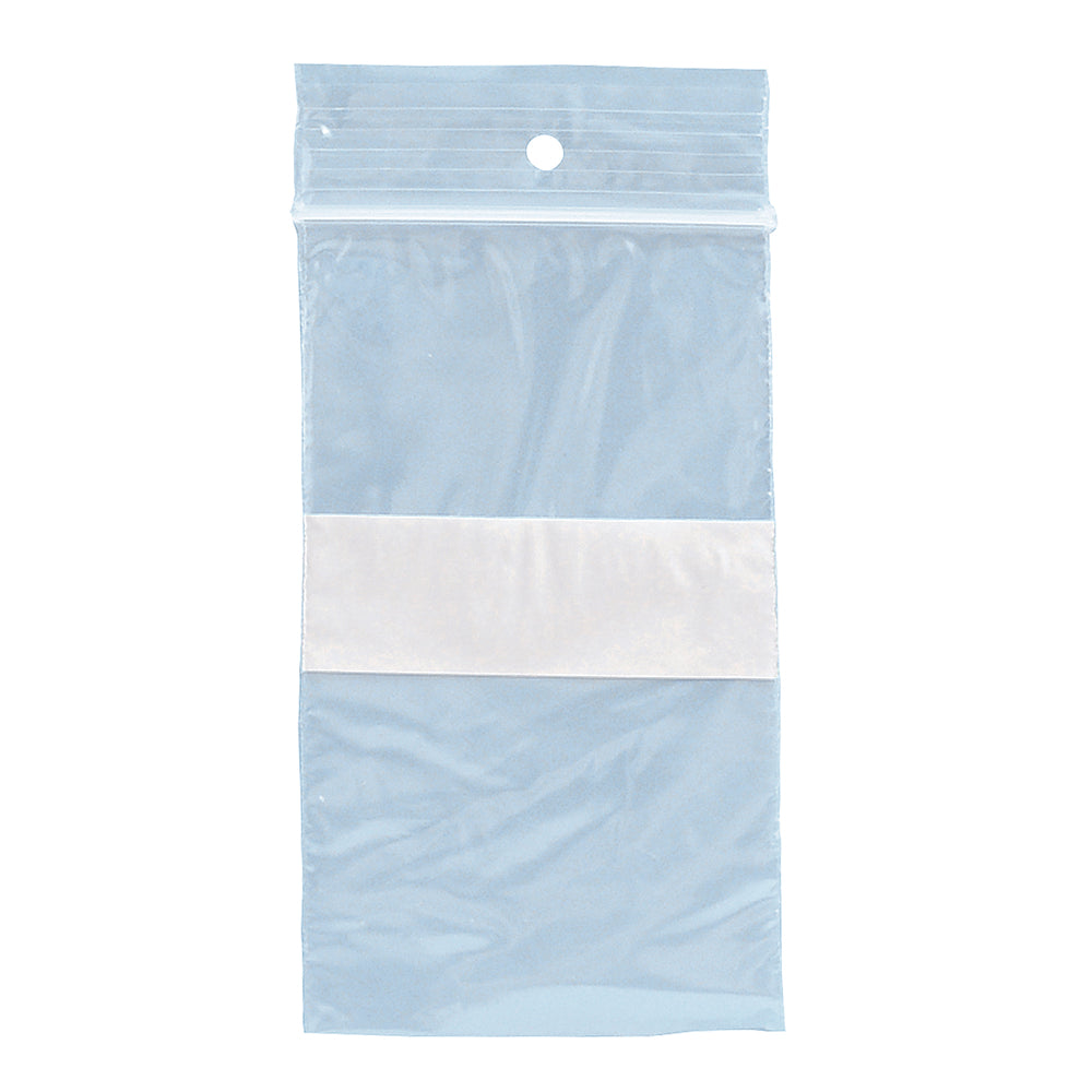 Sachet refermable SPC en polyéthylène avec trou de suspension - 2 mil - 12" x 15" - Bloc blanc - Paquet de 1 000