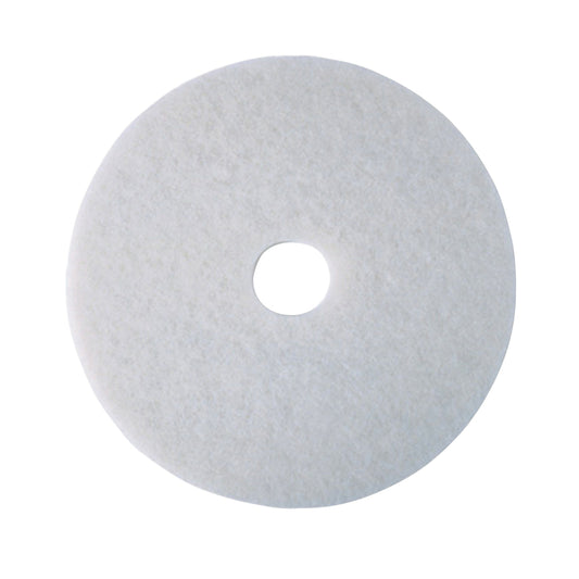 3M Professional Floor Cleaning Pads for Polishing - White - 17" - 5 Pack