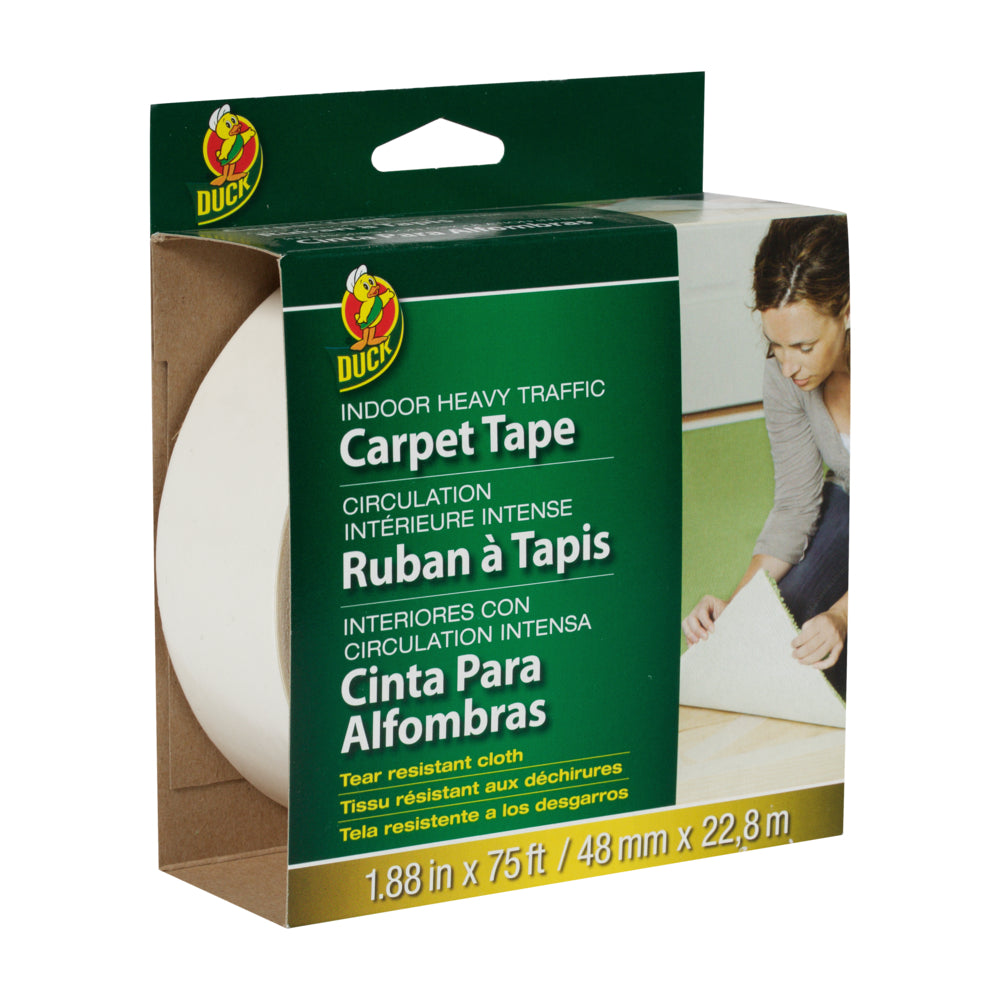 Ruban adhésif robuste pour tapis d'intérieur Duck - Blanc - 1,88 po x 75 pi