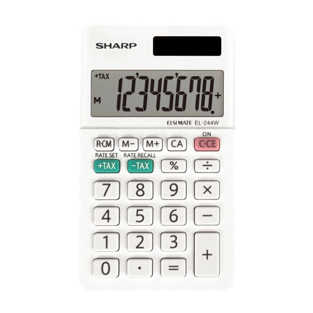 Sharp EL244W 8-Digit Handheld Calculator - White