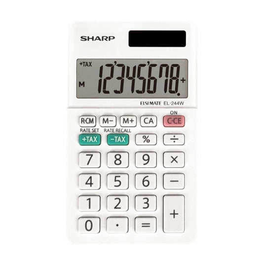 Sharp EL244W 8-Digit Handheld Calculator - White