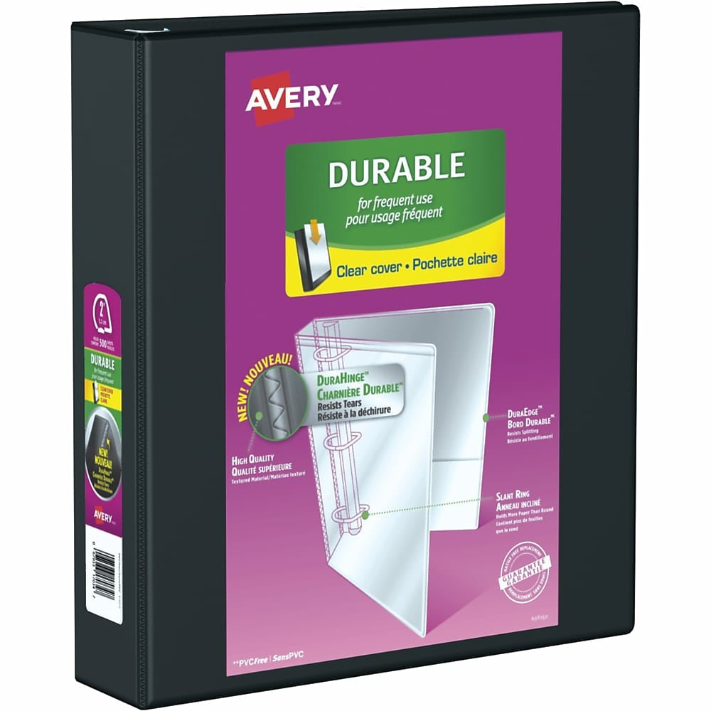 Avery Durable View Binder, 2" Sized Slant D Rings, Black, (17031)