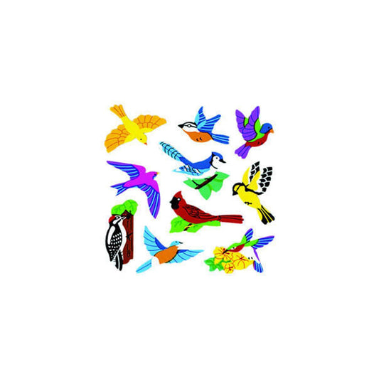 Autocollants Lion argenté et sableux - Oiseaux assortis
