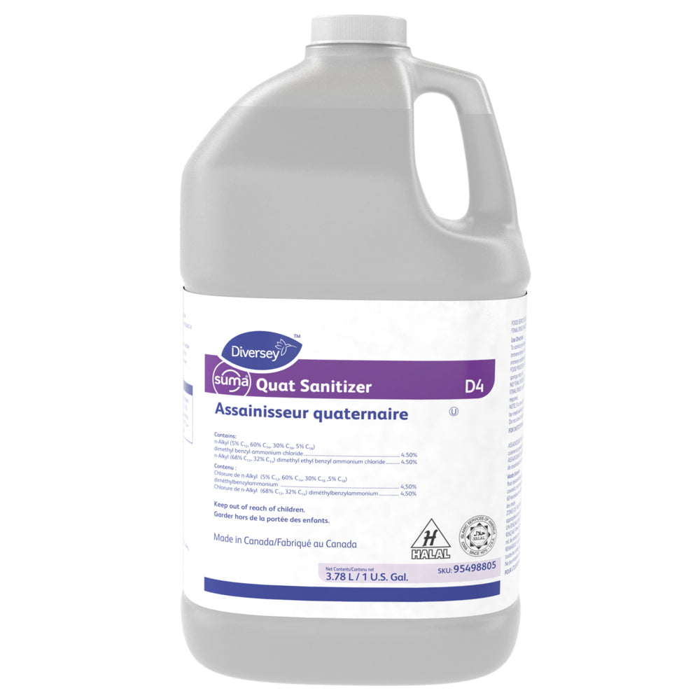 Désinfectant Diversey Suma D4 Quat - 1 gallon - Paquet de 4