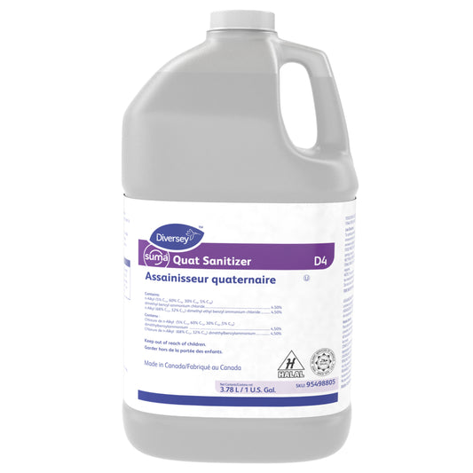 Désinfectant Diversey Suma D4 Quat - 1 gallon - Paquet de 4