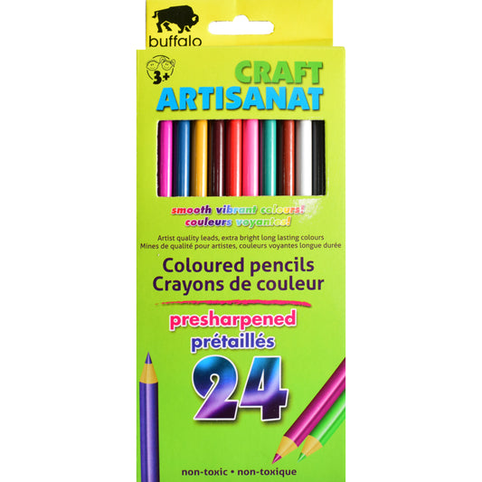 Buffalo Coloured Pencils - Assorted Colours - 24 Set