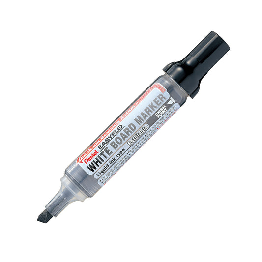 Marqueur pour tableau blanc rechargeable Pentel Easyflo - Pointe biseautée - Noir
