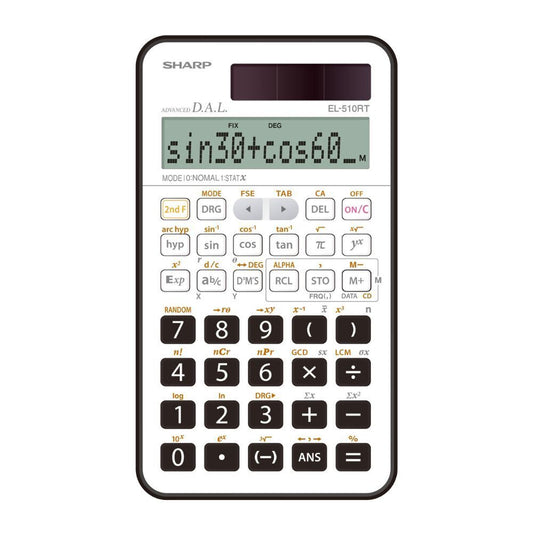 Sharp EL510RT 169 Functions 10-Digit Scientific Calculator - White