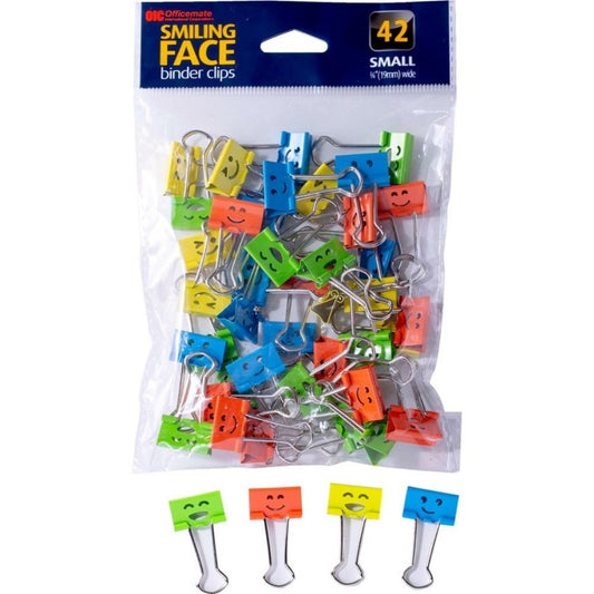 Rapesco Smiley Face Fold-Back Clip - 3/4" - 42 Pack