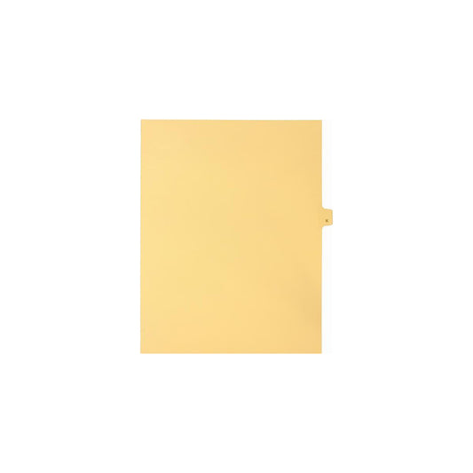 Sterling Alpha Singles Tabs, Letter K, Buff, Letter Size, 1/26th Cut, 25/pk