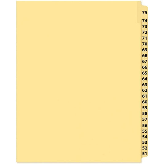 Supreme Litigation Tabs 25th Cut Reverse Numeric Set 11" Buff #75-51