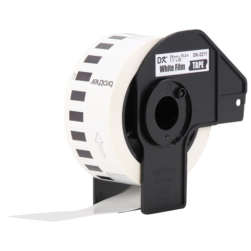 Brother Continuous Length Film Tape - Black on White - 1.1" x 50'
