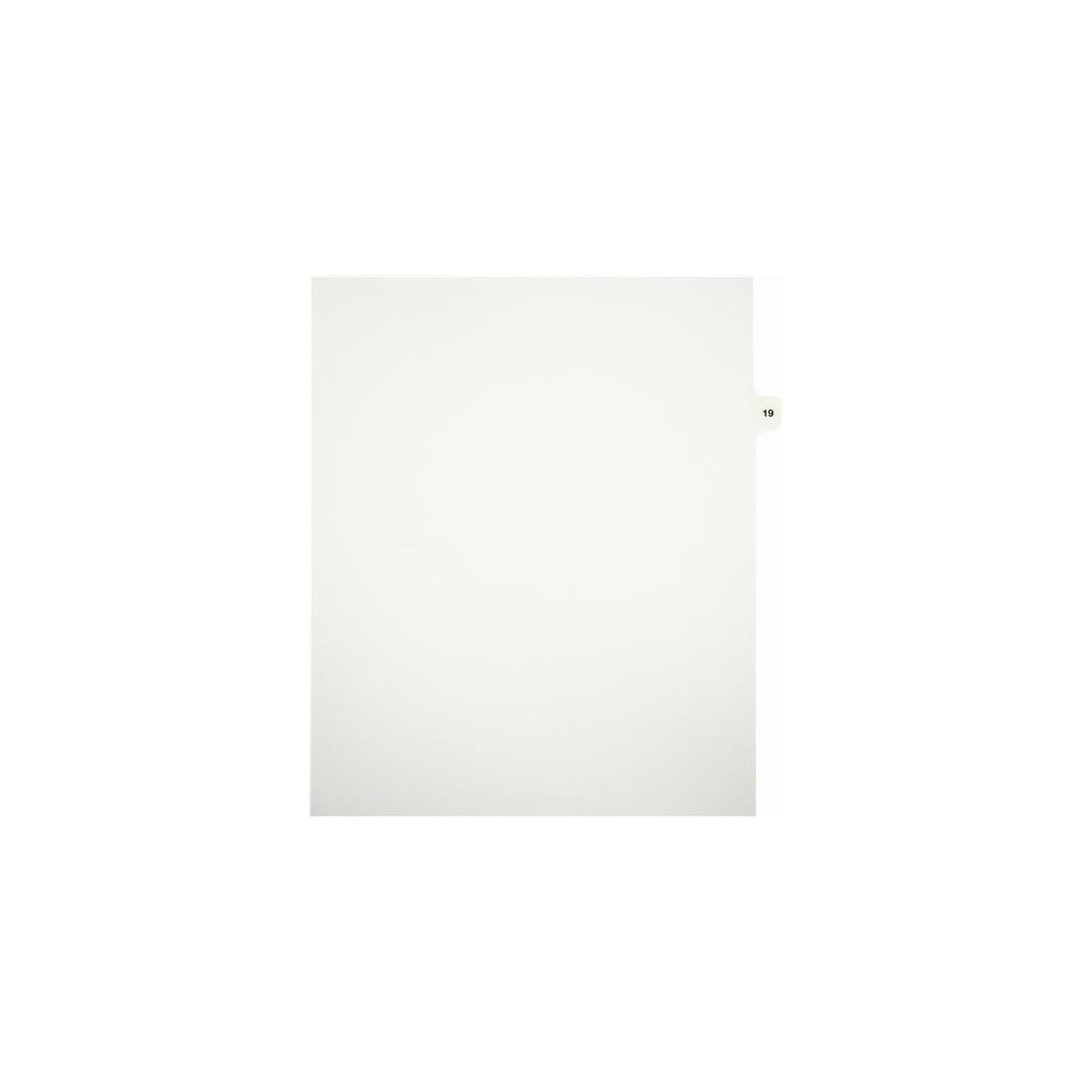 Onglets numériques Sterling Singles, n° 19, blancs, format lettre, coupe 1/15, paquet de 25