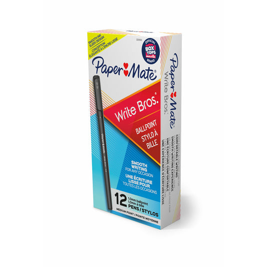 Stylos à bille Paper Mate - Noir - Moyen - Lot de 12