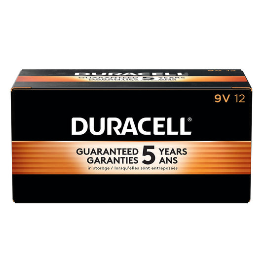 Piles alcalines Duracell Coppertop 9 V - Lot de 12