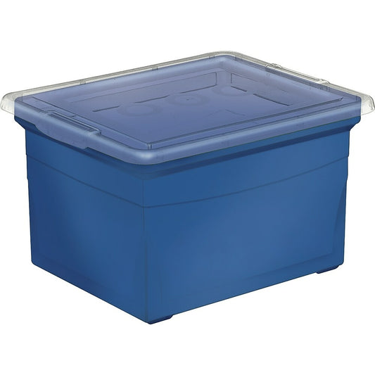 Boîte de classement robuste Staples - 34 L - Bleu