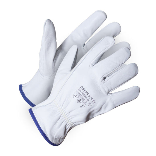 Forcefield Delta Force Kevlar Lined Goatskin Driver's Glove - Large - White - 2 Pack