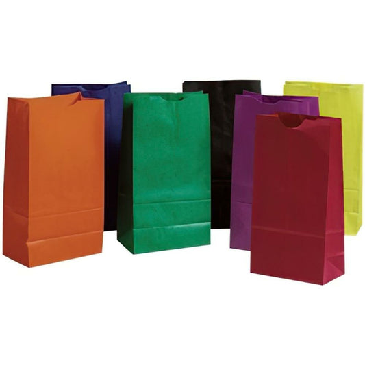 Sac kraft Creativity Street, couleurs vives assorties, 15 x 9 cm x 28 cm, 28 sacs/paquet