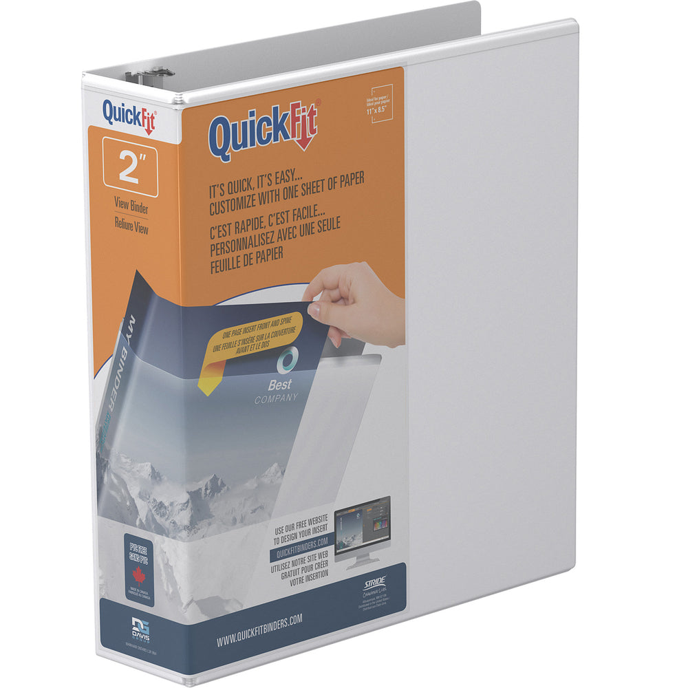 Classeur à anneaux ronds Davis Group QuickFit - 2 po - Blanc