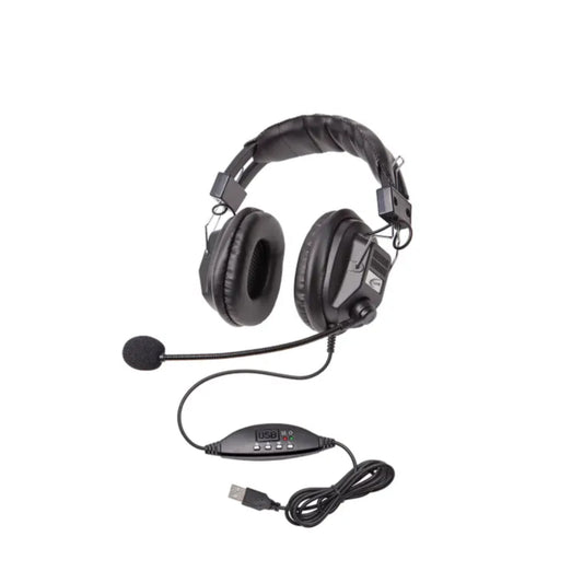 Casque stéréo USB supra-auriculaire Califone 3068MUSB CT avec microphone - Noir