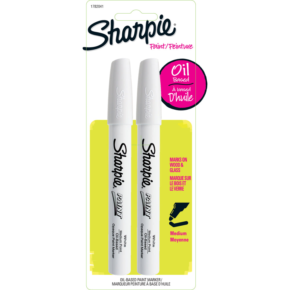 Marqueur peinture à l'huile Sharpie, pointe moyenne, blanc, lot de 2