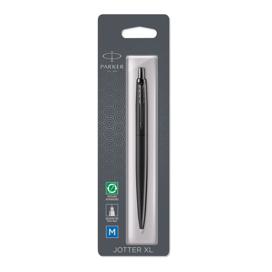 Parker Jotter XL Mono Ballpoint Pen - Black - Medium Point - Blue Ink