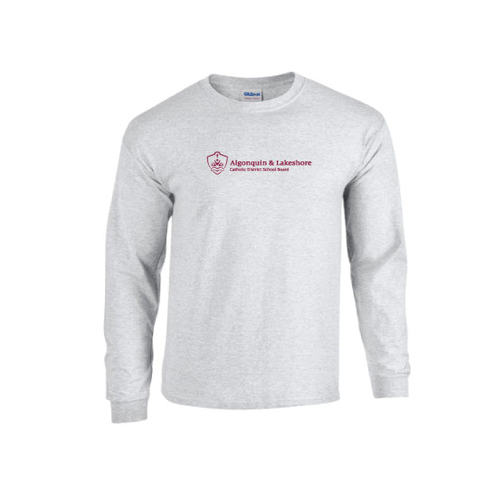 T-shirt manches longues en coton épais pour adulte - Gris cendré - Taille XL