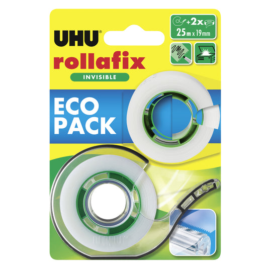 UHU Rollafix Tape Adhesive with Refill - 25m x 19mm