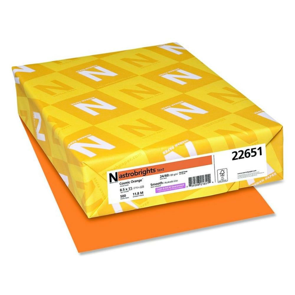 Papier Astrobrights Bright Colour - 24 lb - 8-1/2" x 11" - Orange cosmique - Paquet de 500