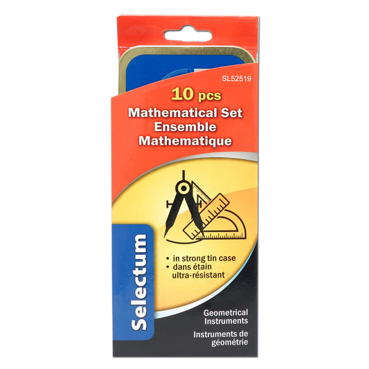 Coffret de mathématiques Selectum - 10 pièces - Boîtier métallique